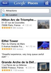 Google adapte son logiciel Places  l'iPhone